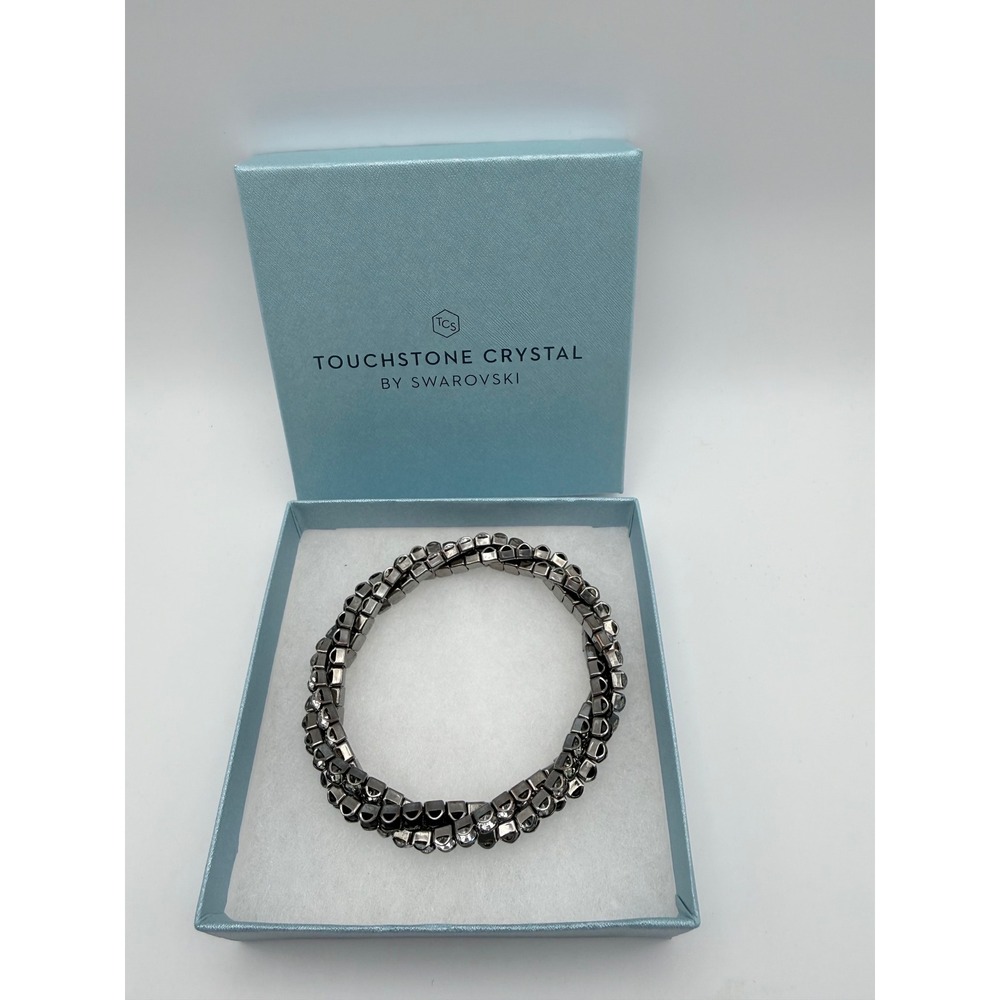 Touchstone Crystal by‎ Swarovski Black Twisted Bracelet